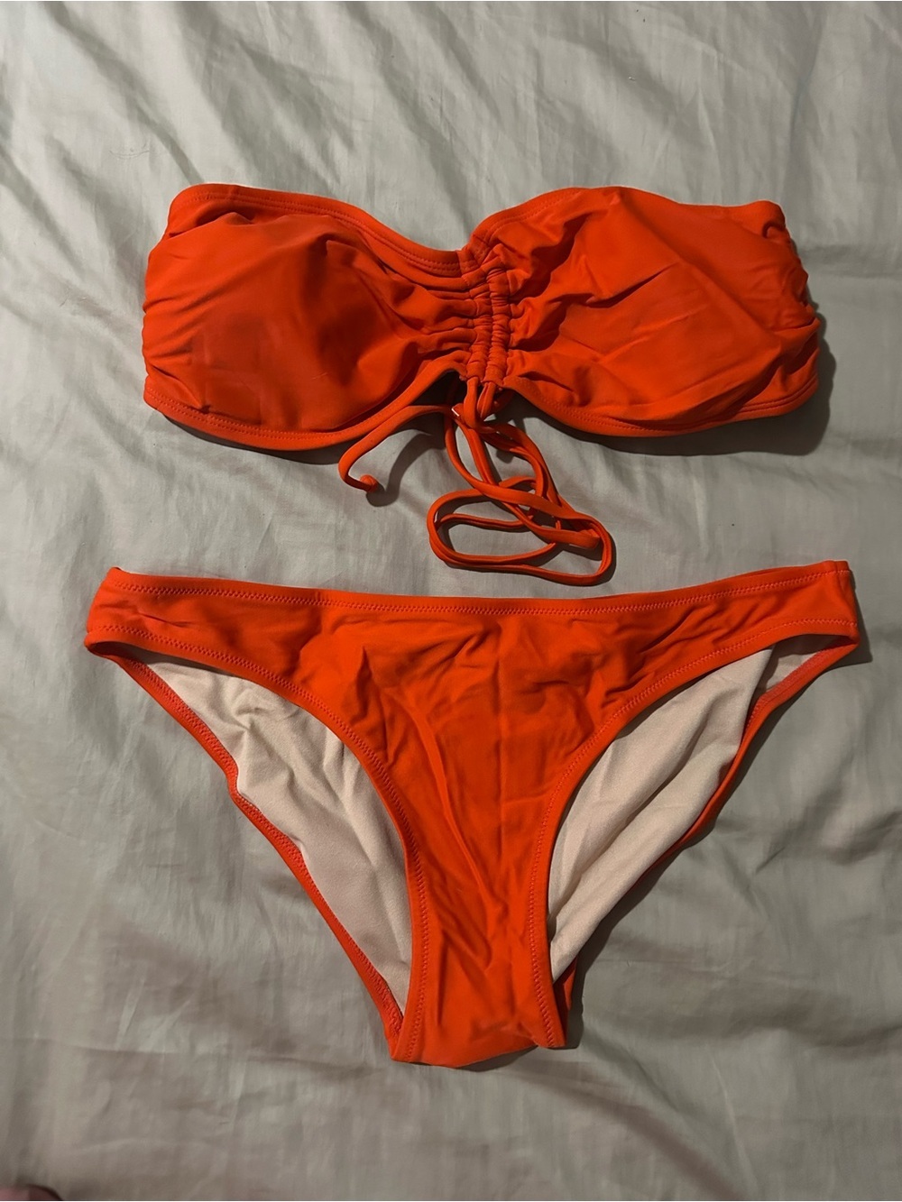 Orange Bandeau Bikini Set - Women Swim